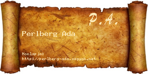 Perlberg Ada névjegykártya